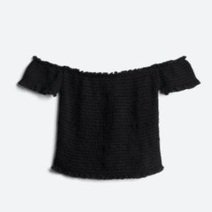 DEE ELLY Falisha Smocked Off The Shoulder Crop Top